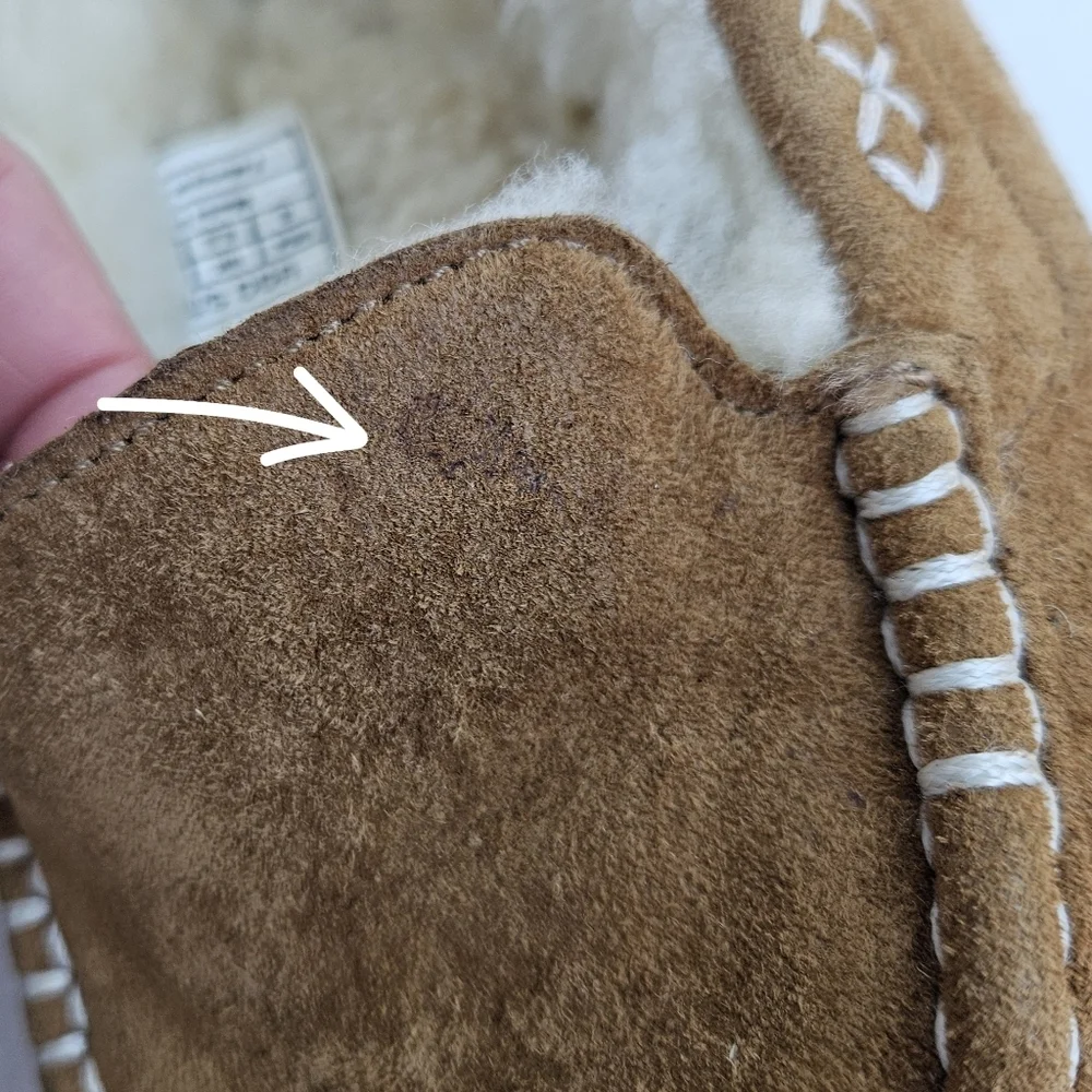 UGG Ansley Women's Brown Suede Slippers with Sheepskin Lining 8 - Picture 12 of 12